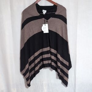 Stylus Tan Black Convertible Scarf Poncho Size Large/Extra Large New with Tag